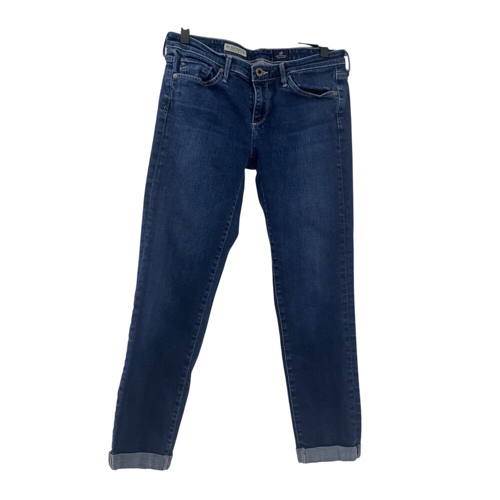 AG Adriano Goldschmied Jeans 27R Blue The Stilt Roll Up Cigarette Crop Denim